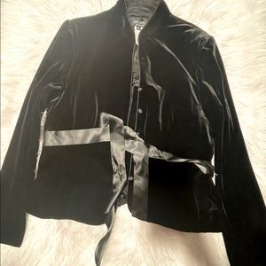 Xscape black velvet jacket